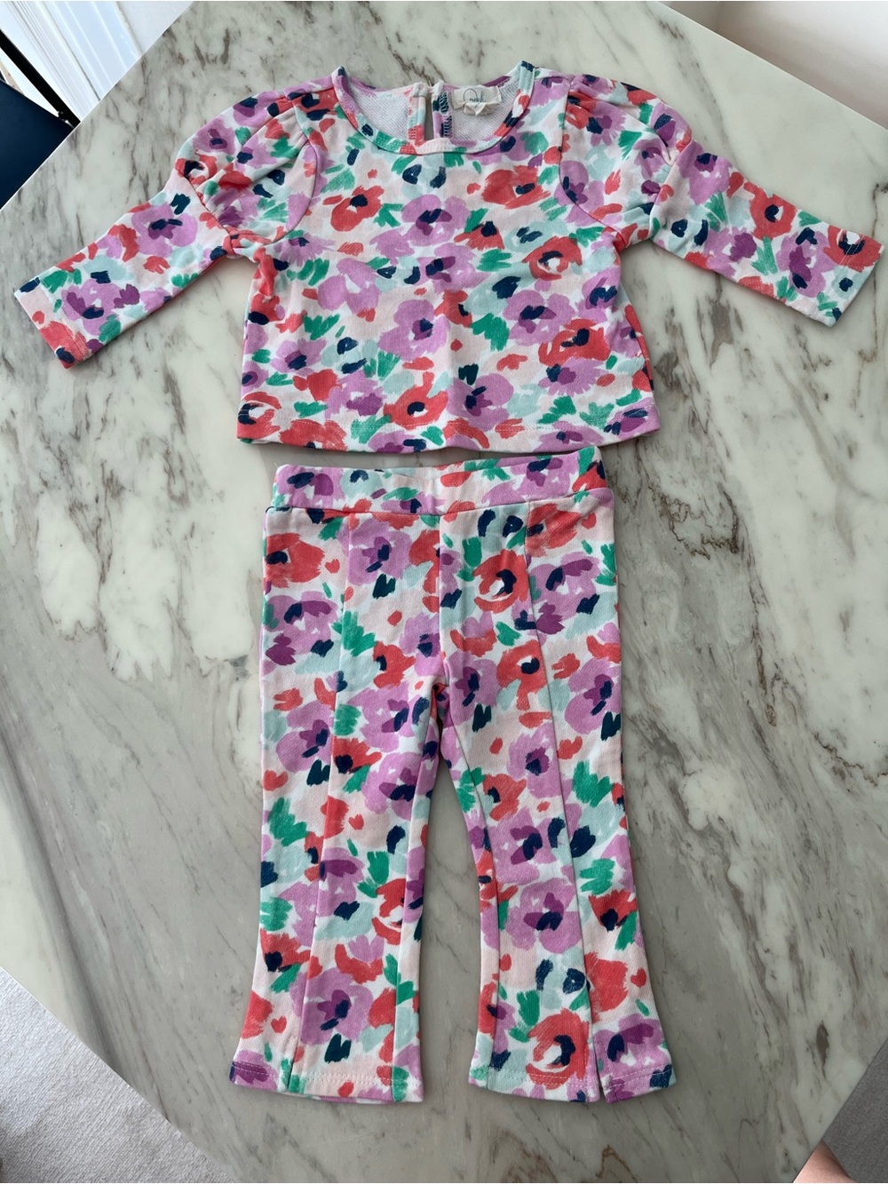 Peek Pink Floral Top & Pants Matching Set